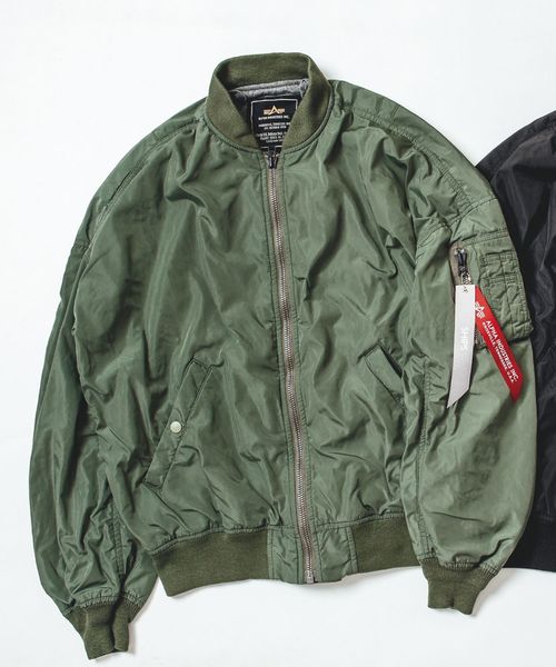 Alpha Industries(アルファインダストリーズ)の「ALPHA:エクスクルーシブ BONDING MA-1■(MA-1・メンズ・オリーブ/ブラック・LARGE/MEDIUM/SMALL)」の1枚目の写真