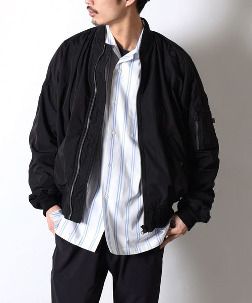 Alpha Industries(アルファインダストリーズ)の「ALPHA:エクスクルーシブ BONDING MA-1■(MA-1・メンズ・オリーブ/ブラック・LARGE/MEDIUM/SMALL)」の3枚目の写真