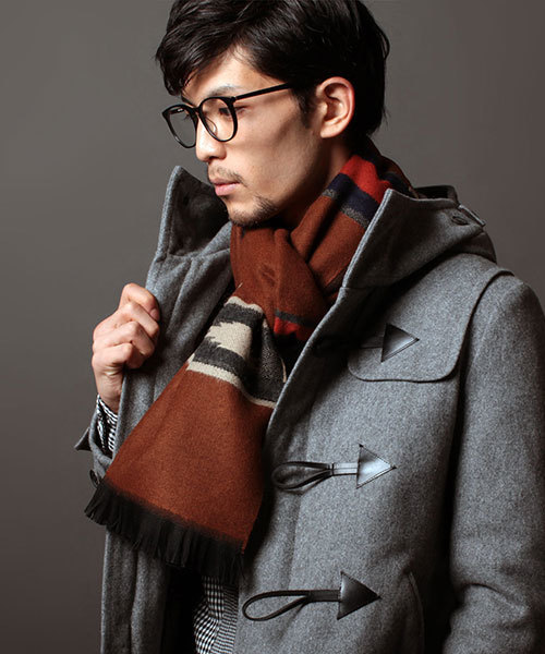 NANO universe（ナノユニバース）の「P.CORNILLON&CIE/ストール（マフラー・レディース・レッド/ブラウン/ブルー・FREE）」の2枚目の写真