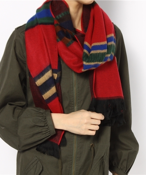 NANO universe（ナノユニバース）の「P.CORNILLON&CIE/ストール（マフラー・レディース・レッド/ブラウン/ブルー・FREE）」の6枚目の写真