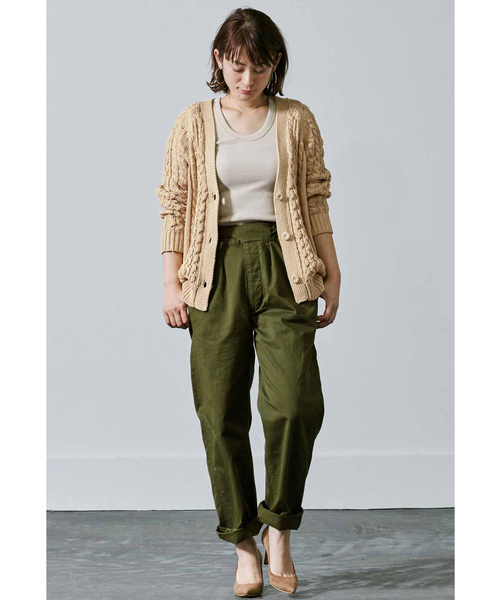 MEDE19F(メデジュウキュウ)の「MEDE19F コットンニットカーディガン(カーディガン/ボレロ・レディース・ネイビー/ベージュ・LARGE/X-LARGE/MEDIUM)」の3枚目の写真