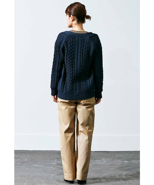 MEDE19F(メデジュウキュウ)の「MEDE19F コットンニットカーディガン(カーディガン/ボレロ・レディース・ネイビー/ベージュ・LARGE/X-LARGE/MEDIUM)」の12枚目の写真