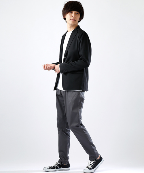 MONO-MART（モノマート）の「ハイパワーサテンストレッチ テーパードトラウザーズ(MONO-MART)（スラックス・メンズ・ブラック/ベージュ/ネイビー/グレー/ライトベージュ・M/L）」の21枚目の写真