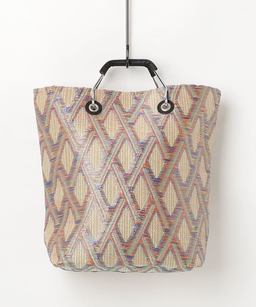 CONTROL FREAK / CTFK(コントロールフリーク)の「【Control freak】コントロールフリーク 幾何学ハンドルトートバッグ (トートバッグ・レディース・イエロー/グリーン・ONESIZE)」の1枚目の写真