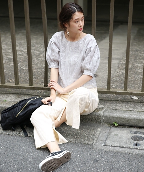 PAGEBOY（ページボーイ）の「ワッフルパンツ（その他パンツ・レディース・ホワイト/グレー・FREE）」の6枚目の写真