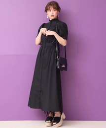 one after another NICE CLAUP | フリルスタンドカラー前あきワンピース(ワンピース)