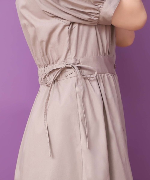 one after another NICE CLAUP（ワンアフターアナザーナイスクラップ）の「フリルスタンドカラー前あきワンピース（ワンピース・レディース・ライトブルー/ブラック/ベージュ/チェリーピンク・FREE）」の14枚目の写真