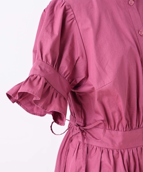 one after another NICE CLAUP（ワンアフターアナザーナイスクラップ）の「フリルスタンドカラー前あきワンピース（ワンピース・レディース・ライトブルー/ブラック/ベージュ/チェリーピンク・FREE）」の20枚目の写真