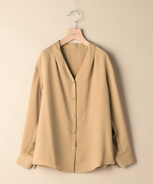 BEAUTY&YOUTH UNITED ARROWS（ビューティーアンドユースユナイテッドアローズ）の「BY パウダータッチサテンスキッパーボタンシャツ о（シャツ/ブラウス・レディース・ブラウン/ベージュ/オフホワイト/オレンジ系その他/その他1・FREE）」の6枚目の写真