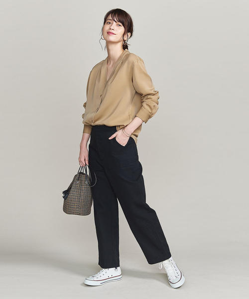 BEAUTY&YOUTH UNITED ARROWS（ビューティーアンドユースユナイテッドアローズ）の「BY パウダータッチサテンスキッパーボタンシャツ о（シャツ/ブラウス・レディース・ブラウン/ベージュ/オフホワイト/オレンジ系その他/その他1・FREE）」の10枚目の写真