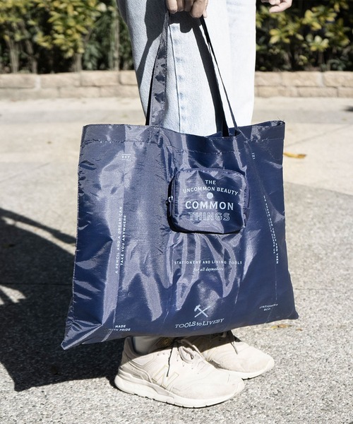 HIGHTIDE（ハイタイド）の「TOOLS to LIVEBY ツールズ トゥ リブバイ エコバッグ マルシェバッグ トートバッグ 折りたたみ（エコバッグ/サブバッグ・レディース・グリーン/グレー/ネイビー・FREE）」の3枚目の写真
