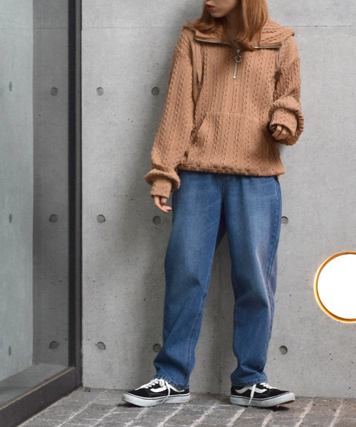 w closet（ダブルクローゼット）の「ケーブル柄ニットソーフーディ（パーカー・レディース・ベージュ/オフホワイト/スモークグレー・FREE）」の20枚目の写真