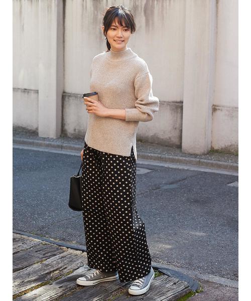 AMERICAN HOLIC（アメリカンホリック）の「・ツイル起毛ワイドパンツ（その他パンツ・レディース・ベージュ/ネイビー/キャメル/ドット/ベージュ系その他4/グリーン系その他5・M/L）」の8枚目の写真