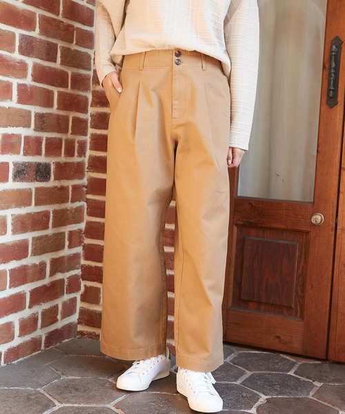 AMERICAN HOLIC（アメリカンホリック）の「・ツイル起毛ワイドパンツ（その他パンツ・レディース・ベージュ/ネイビー/キャメル/ドット/ベージュ系その他4/グリーン系その他5・M/L）」の5枚目の写真