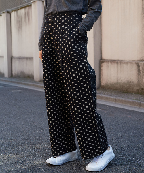 AMERICAN HOLIC（アメリカンホリック）の「・ツイル起毛ワイドパンツ（その他パンツ・レディース・ベージュ/ネイビー/キャメル/ドット/ベージュ系その他4/グリーン系その他5・M/L）」の6枚目の写真