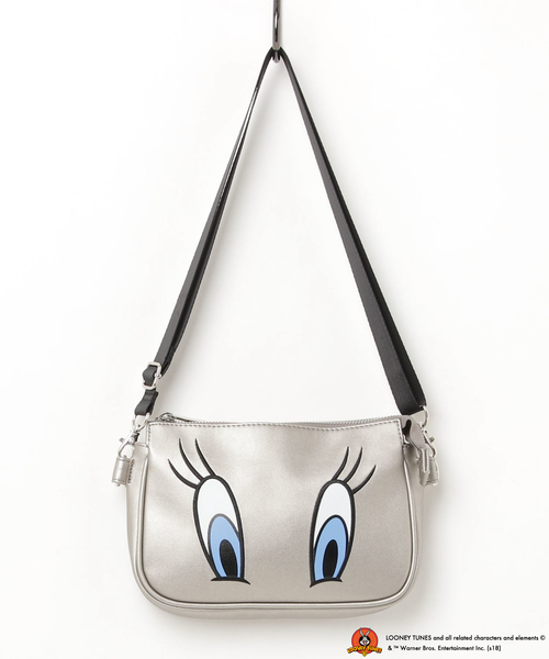Cheek（チーク）の「Looney Tunes Tweetyサコッシュ（ショルダーバッグ・レディース・ブラック/シルバー/マスタード・MEDIUM）」の3枚目の写真