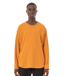 Easy Fit Reflector Line Print L/S Tee / イージーフィットリフレクターラインプリント入り長袖Tシャツ - アメリカコットン