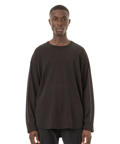Easy Fit Reflector Line Print L/S Tee / イージーフィットリフレクターラインプリント入り長袖Ｔシャツ - アメリカコットン