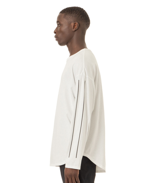 Easy Fit Reflector Line Print L/S Tee / イージーフィットリフレクターラインプリント入り長袖Ｔシャツ - アメリカコットン