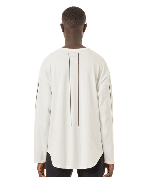 Easy Fit Reflector Line Print L/S Tee / イージーフィットリフレクターラインプリント入り長袖Ｔシャツ - アメリカコットン
