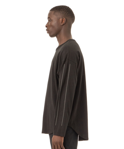 Easy Fit Reflector Line Print L/S Tee / イージーフィットリフレクターラインプリント入り長袖Ｔシャツ - アメリカコットン