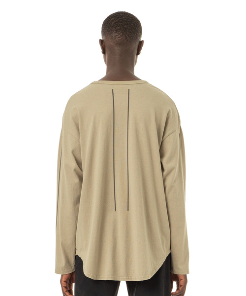 Easy Fit Reflector Line Print L/S Tee / イージーフィットリフレクターラインプリント入り長袖Ｔシャツ - アメリカコットン