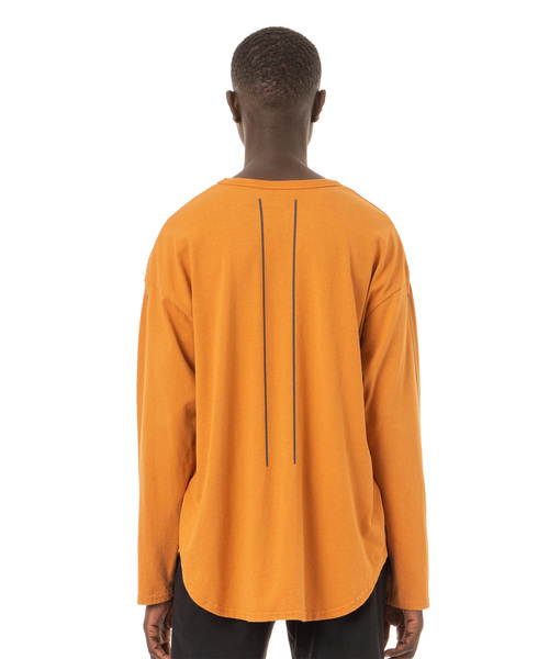 Easy Fit Reflector Line Print L/S Tee / イージーフィットリフレクターラインプリント入り長袖Ｔシャツ - アメリカコットン