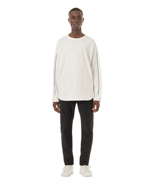Easy Fit Reflector Line Print L/S Tee / イージーフィットリフレクターラインプリント入り長袖Ｔシャツ - アメリカコットン