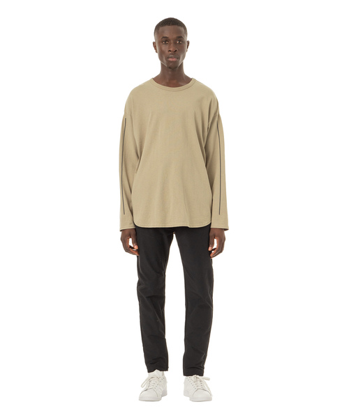 Easy Fit Reflector Line Print L/S Tee / イージーフィットリフレクターラインプリント入り長袖Ｔシャツ - アメリカコットン