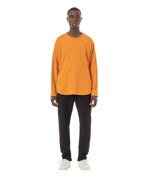 Easy Fit Reflector Line Print L/S Tee / イージーフィットリフレクターラインプリント入り長袖Ｔシャツ - アメリカコットン