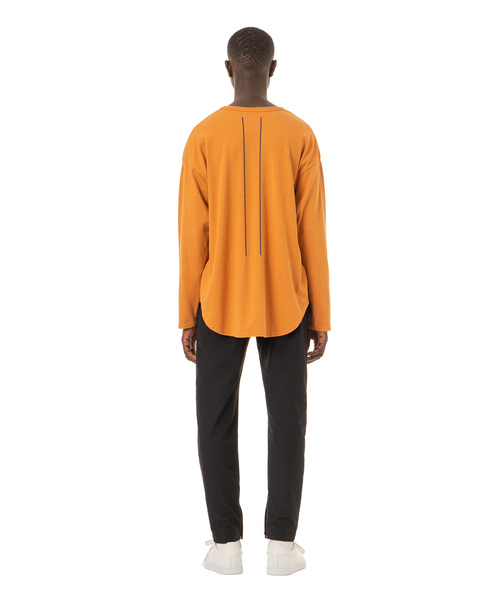 Easy Fit Reflector Line Print L/S Tee / イージーフィットリフレクターラインプリント入り長袖Ｔシャツ - アメリカコットン