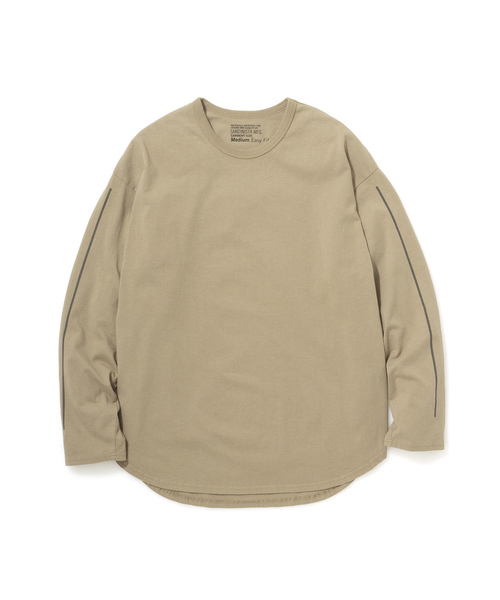 Easy Fit Reflector Line Print L/S Tee / イージーフィットリフレクターラインプリント入り長袖Ｔシャツ - アメリカコットン