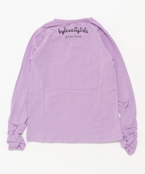 袖シャーリング長袖Tシャツ 袖シャーリング長袖Tシャツ