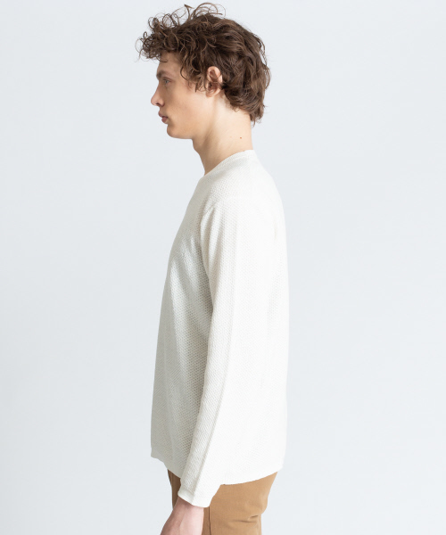 ABAHOUSE(アバハウス)の「【Recency of Mine】LINEN TOPハニカムクルーニット(ニット/セーター・メンズ・ネイビー/ブラウン/イエロー/アイボリー・44/46/48)」の20枚目の写真