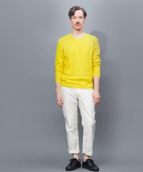 ABAHOUSE(アバハウス)の「【Recency of Mine】LINEN TOPハニカムクルーニット(ニット/セーター・メンズ・ネイビー/ブラウン/イエロー/アイボリー・44/46/48)」の8枚目の写真