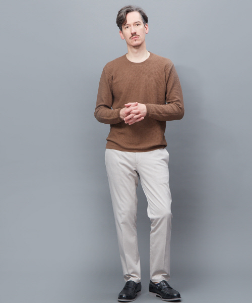 ABAHOUSE(アバハウス)の「【Recency of Mine】LINEN TOPハニカムクルーニット(ニット/セーター・メンズ・ネイビー/ブラウン/イエロー/アイボリー・44/46/48)」の6枚目の写真