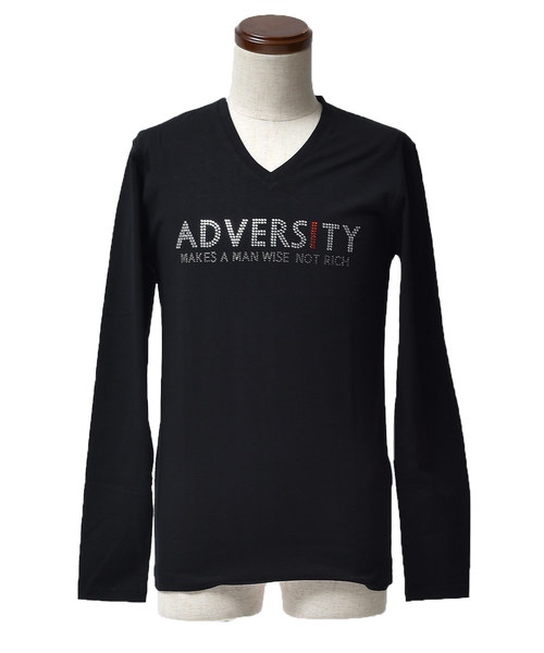 JOKER(ジョーカー)の「長袖Tシャツ/ラインストーン ADVERSITY ssc1586b(Tシャツ/カットソー・メンズ・ホワイト/ブラック・M/L/XL/XXL)」の4枚目の写真