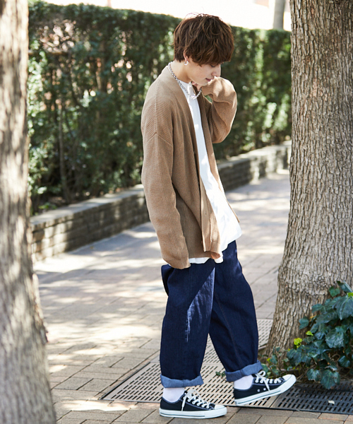 kutir（クティール）の「【ウルトラルーズシルエット】アゼアミカーディガン（カーディガン/ボレロ・メンズ・ネイビー/ベージュ/ブラック・MEDIUM/LARGE）」の5枚目の写真