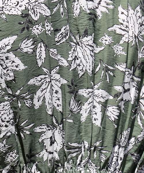 n'ee-ne（ネーネ）の「フラワープリントエンパイヤーワンピース（ワンピース・レディース・グリーン/ネイビー/パープル・FREE）」の14枚目の写真