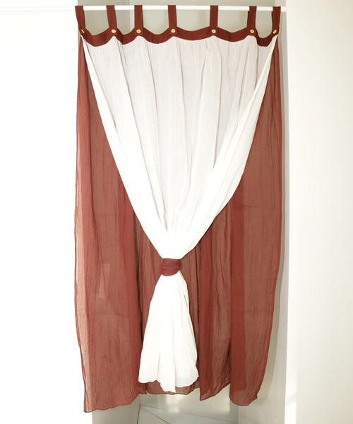 チャイハネ（チャイハネ）の「【チャイハネ】ガーゼカーテン138cm（インテリア雑貨・レディース・ホワイト/ブラウン/ブルー/グリーン/オレンジ/ターコイズブルー・FREE）」の3枚目の写真