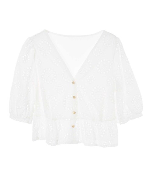 fifth（フィフス）の「コットンレースフラワーブラウス（シャツ/ブラウス・レディース・ホワイト・MEDIUM）」の7枚目の写真