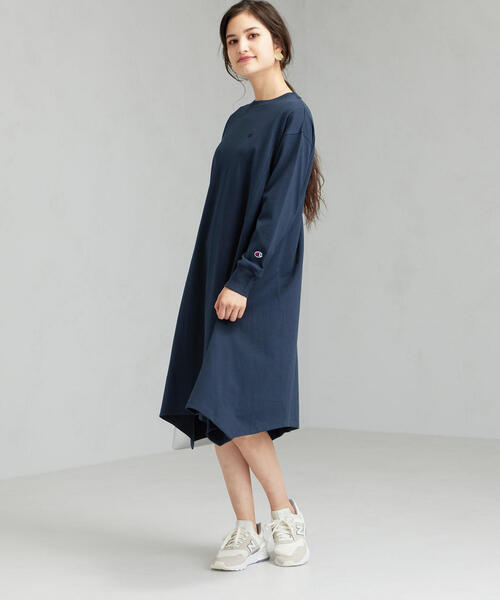 Champion（チャンピオン）の「［別注チャンピオン］SC Champion×GLR ロングスリーブ ワンピース（ワンピース・レディース・ネイビー/グレー/ブラック・M）」の10枚目の写真