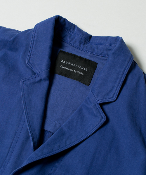 NANO universe（ナノユニバース）の「製品染ヘリンボンショップコート（ステンカラーコート・メンズ・ネイビー/オリーブ/ブルー・MEDIUM/SMALL/LARGE）」の5枚目の写真