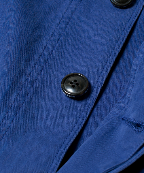 NANO universe（ナノユニバース）の「製品染ヘリンボンショップコート（ステンカラーコート・メンズ・ネイビー/オリーブ/ブルー・MEDIUM/SMALL/LARGE）」の8枚目の写真