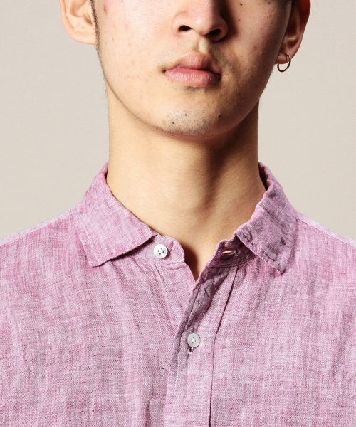 BEAUTY&YOUTH UNITED ARROWS(ビューティーアンドユースユナイテッドアローズ)の「BY リネン シャンブレー ワイドカラー シャツ(Regular)(LN)◆(シャツ/ブラウス・メンズ・ネイビー/ライトブルー/イエロー/ピンク/ホワイト/ブラック・X-SMALL/SMALL/X-LARGE/LARGE/MEDIUM)」の10枚目の写真