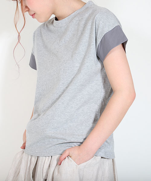 MashuKashu（マシュカシュ）の「異素材切替Ｔシャツ（Tシャツ/カットソー・レディース・グレー・フリー）」の4枚目の写真