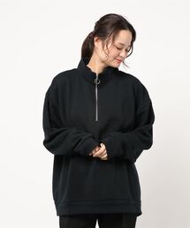 【Bl】【ISLAND PEAK】パイル裏起毛ハーフZIPハイネック