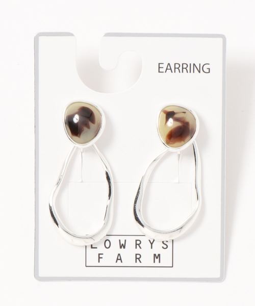 LOWRYS FARM（ローリーズファーム）の「２ＷＡＹジュシヘンケイイヤリング　854931（イヤリング・レディース・ベージュ/アイボリー/ブラウン・FREE）」の2枚目の写真
