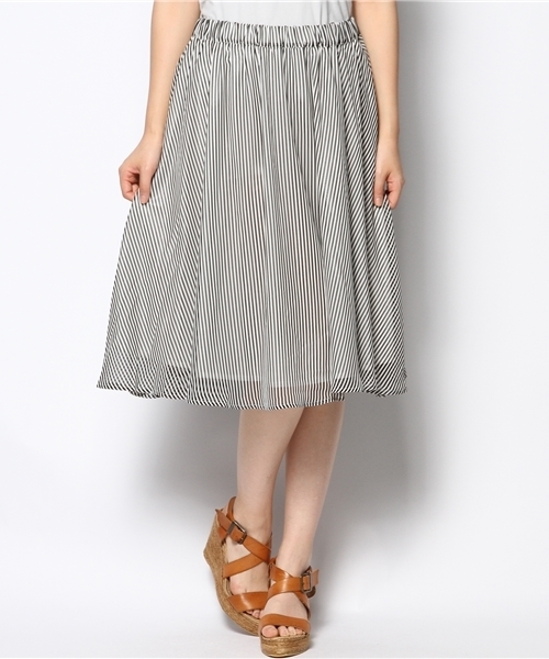 MELROSE claire（メルローズ クレール）の「バイアスボーダー スカート  