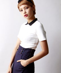 WEGO | WEGO/襟付き5分袖Tシャツ(Tシャツ/カットソー)